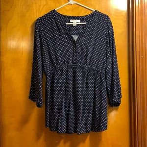 Motherhood maternity polka dot 3/4 sleeve shirt
